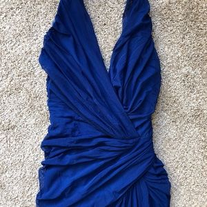 Floor Length Rouched Halter Dress | Tadashi Shoji | NWT